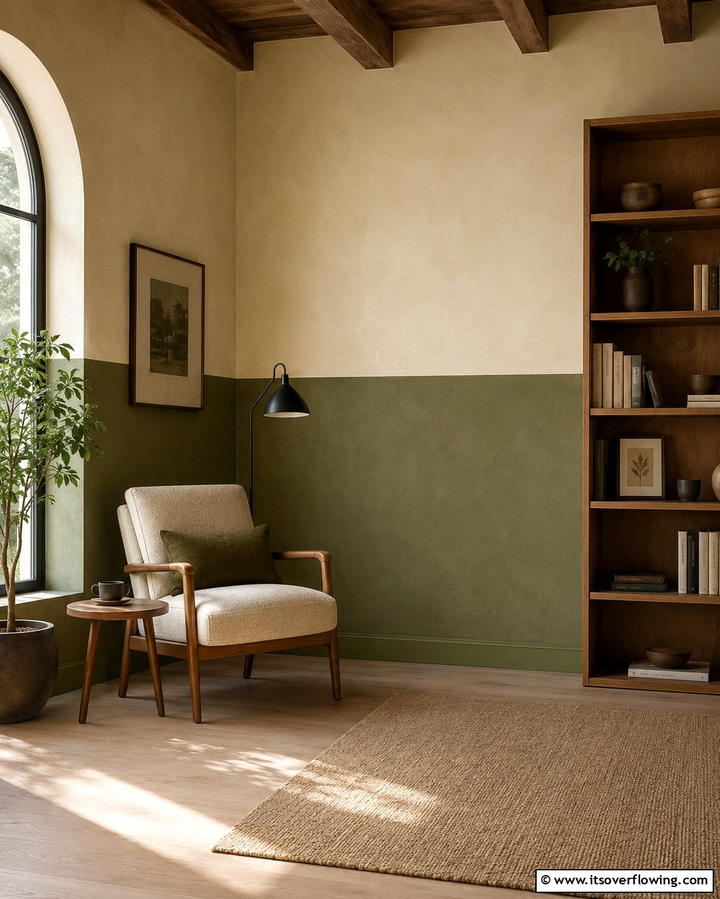 Two Toned Limewash Walls - 25 Limewash Bedroom Ideas for a Serene Retreat