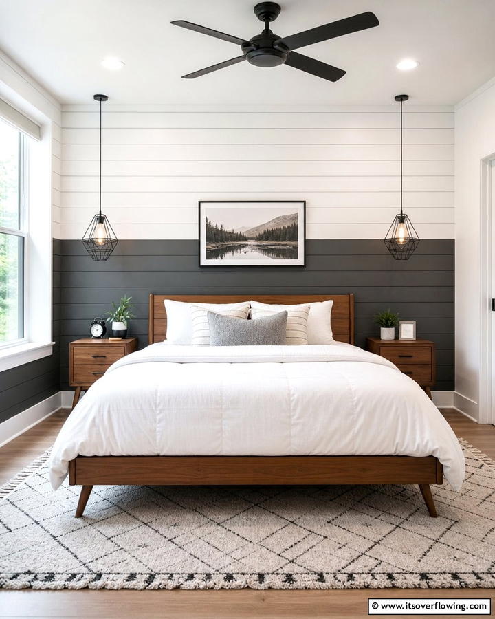 Two Toned Shiplap Accent Wall - 21 Shiplap Accent Wall Ideas for Rustic & Modern Homes