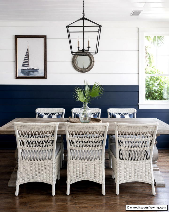 Two Toned Shiplap Design - 25 Shiplap Dining Room Wall Ideas for Rustic Charm