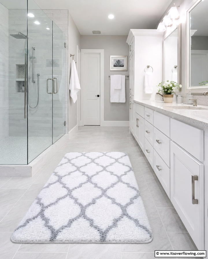 Ultra Absorbent Water Repellent Rug - 30 Bathroom Rug Ideas for Softness and Style Underfoot