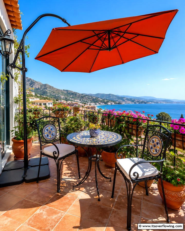 Umbrella Canopy for Portable Shade - 25 Balcony Shade Ideas for Comfortable Outdoor Relaxation