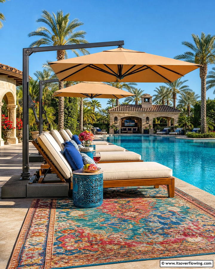 Umbrellas with Adjustable Heights - 17 Pool Shade Ideas for Stylish Outdoor Swimming Areas