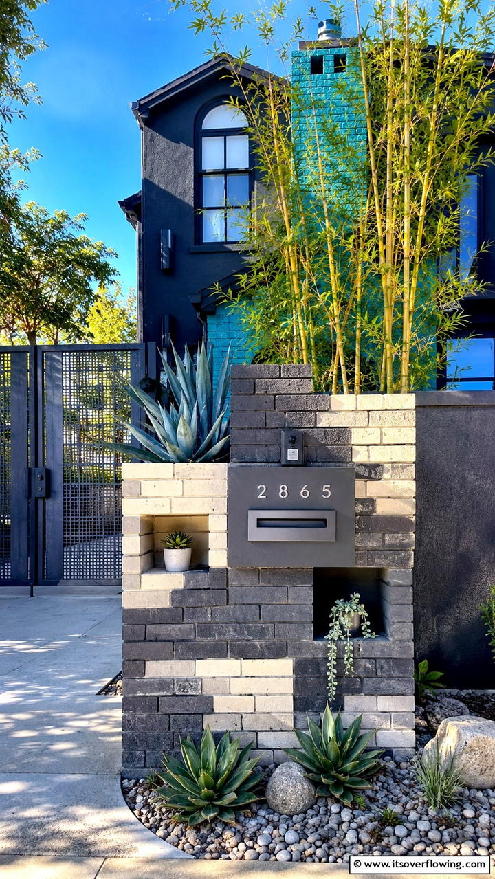Unconventional Brick Mailbox - 30 Brick Mailbox Ideas for a Charming Curb Appeal Upgrade