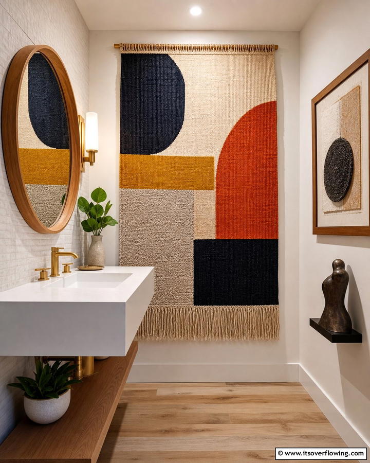 Unconventional Wall Art - 20 Eclectic Powder Room Ideas for a Unique Look