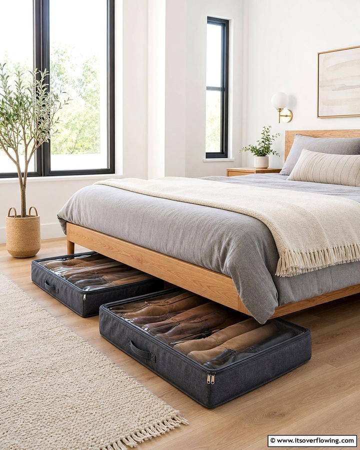Under Bed Boot Storage Bags for Hidden Organization - 25 Creative Boot Storage Ideas for Organized Homes