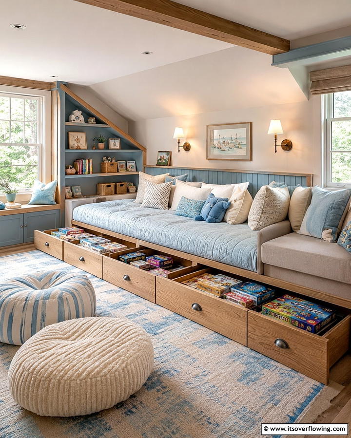 Under Bed Storage Drawers - 25 Playroom Storage Ideas to Keep Your Kids’ Space Organized