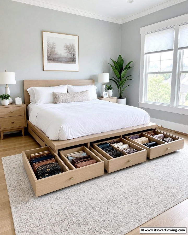 Under Bed Storage Drawers - 17 Purse Storage Ideas for Organized Closets and Entryways