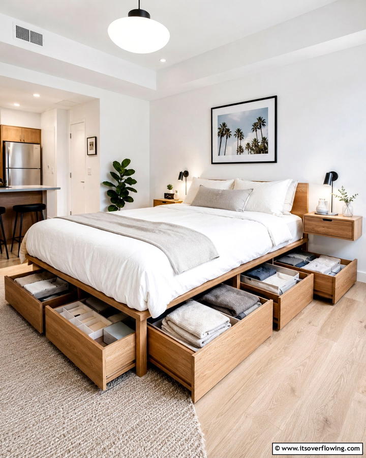 Under Bed Storage Solutions - 20 Studio Furniture Ideas for Small Spaces