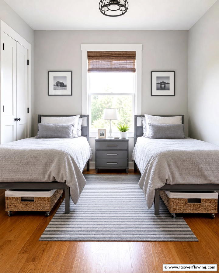 Under Bed Storage Solutions - 25 Twin Bedroom Ideas for Shared Spaces