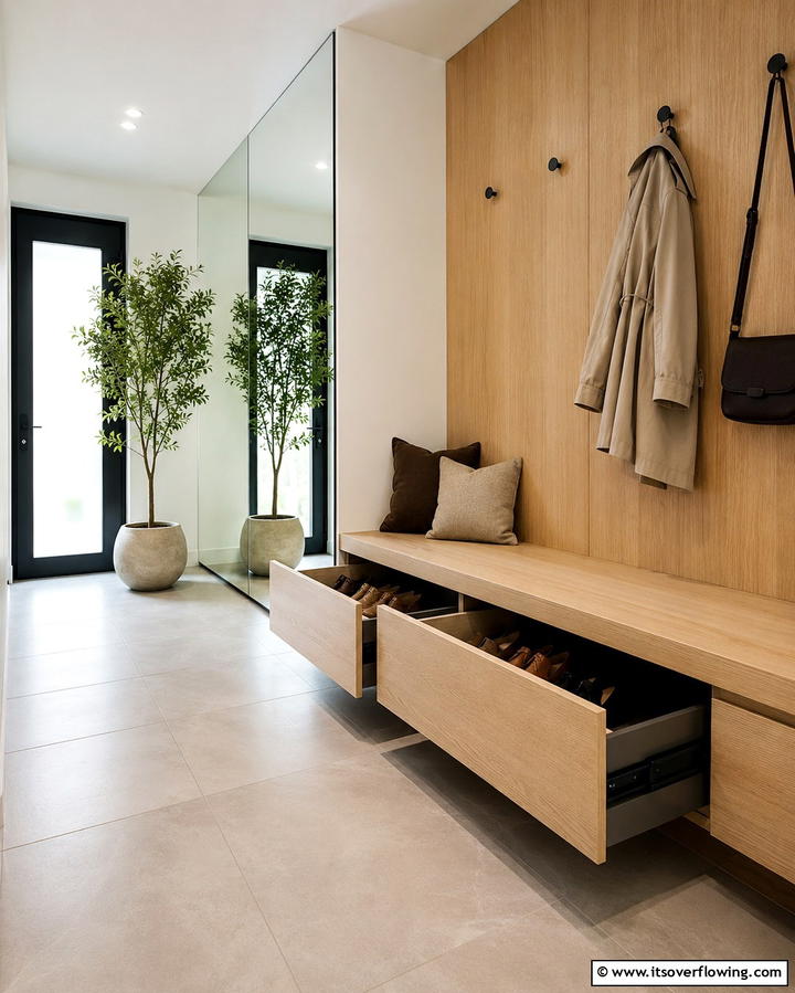 Under Bench Drawer Solutions - 30 Mudroom Storage Ideas for a Clutter-Free Entryway