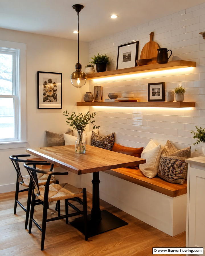 Under Cabinet Accent Glow - 30 Small Dining Room Lighting Ideas for Cozy Ambiance