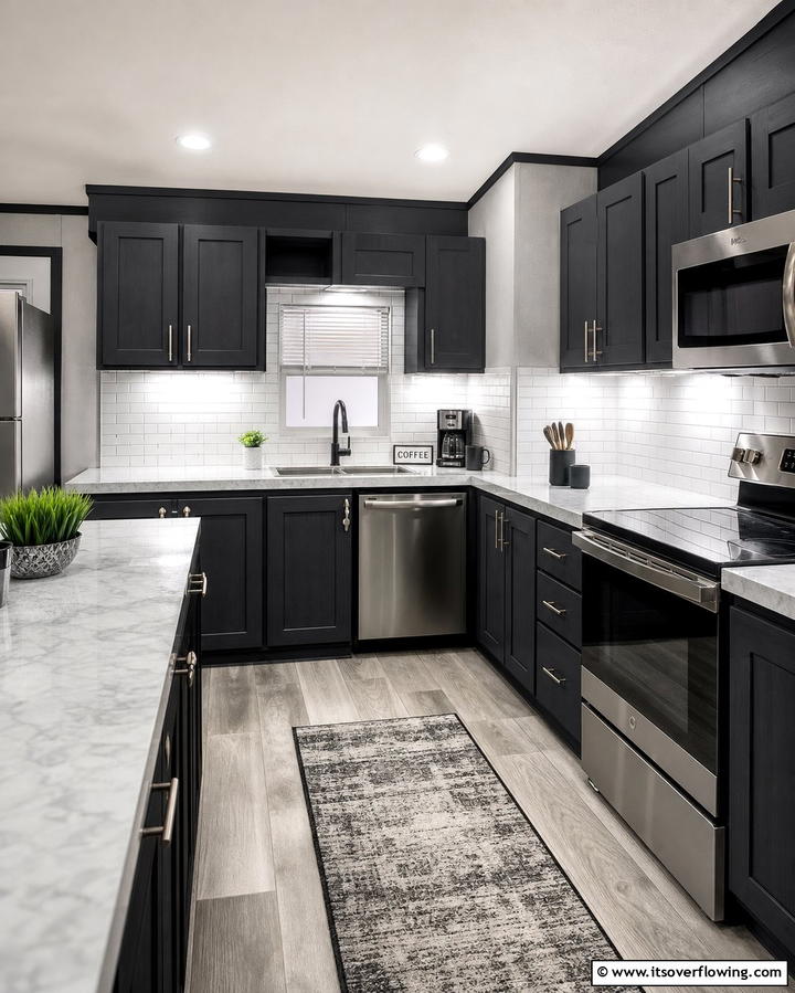 Under Cabinet Lighting - 25 Mobile Home Kitchen Ideas for Stylish Living