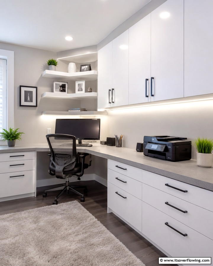 Under Cabinet Lighting - 30 Home Office Lighting Ideas- Brighten Your Workspace