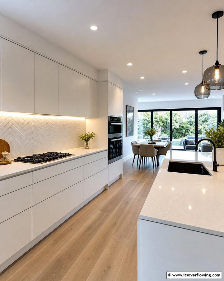 Under Cabinet Lighting - 21 Minimalist Kitchen Ideas for Clean & Functional Spaces