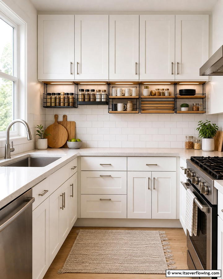 Under Cabinet Storage Solutions - 21 Small Kitchen Ideas on a Budget for Maximized Space