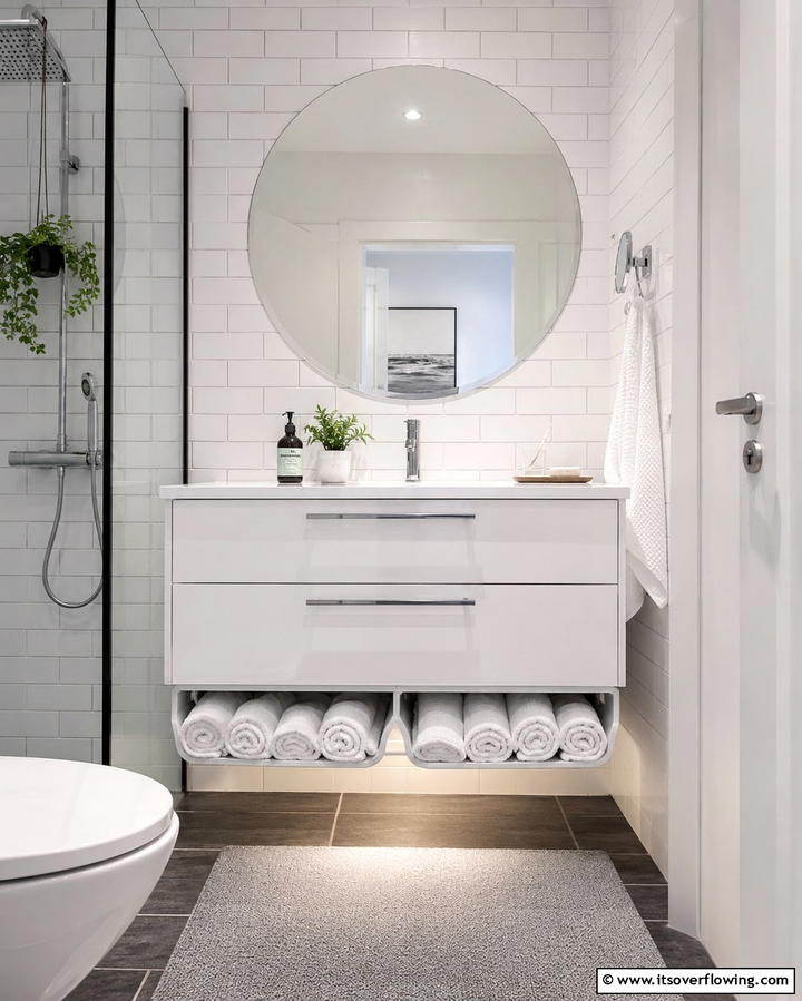 Under Cabinet Towel Organizer - 30 Towel Storage Ideas for Organized and Stylish Bathrooms