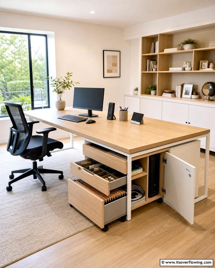 Under Desk Storage Units - 21 Desk Organization Ideas for Clutter-Free Workspaces