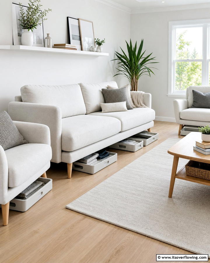 Under Furniture Hideaways - 21 Living Room Toy Storage Ideas for Organized Spaces
