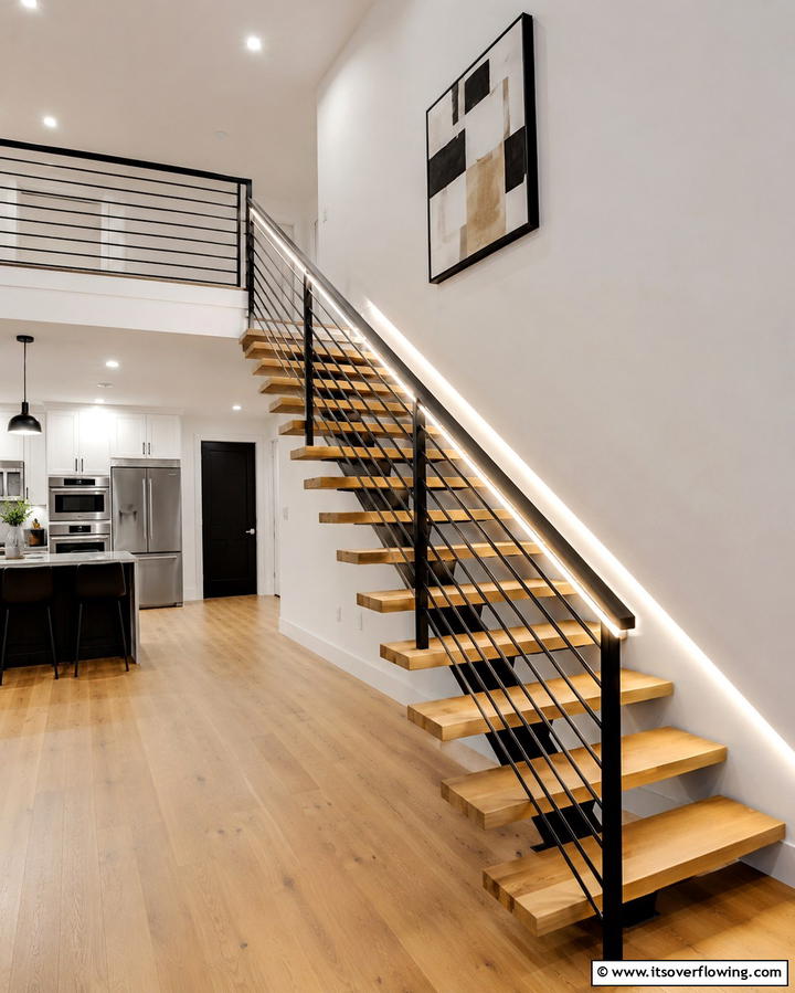 Under Railing LED Lights - 25 Staircase Lighting Ideas to Illuminate Your Home