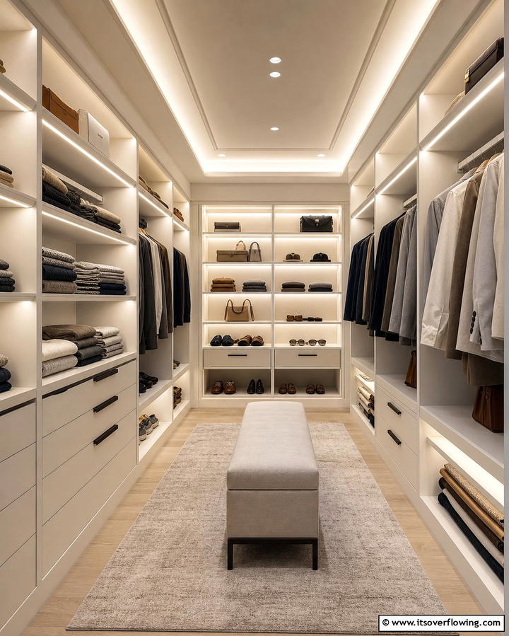 Under Shelf Lighting - 25 Bright Closet Lighting Ideas for Organized Spaces