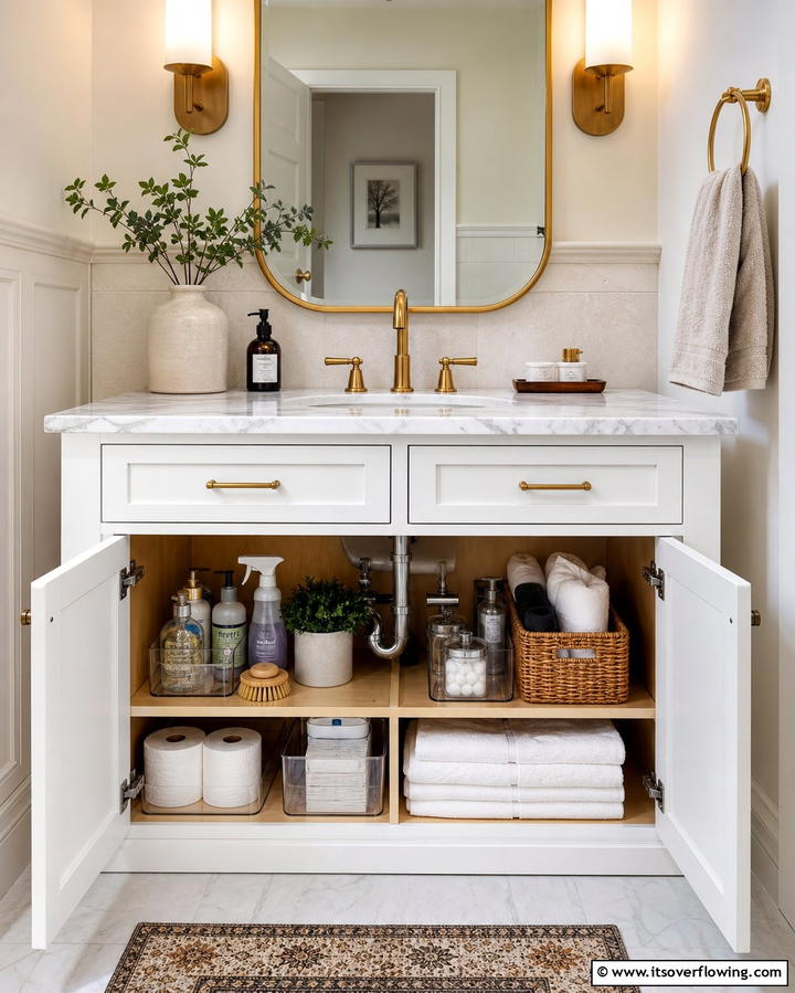 Under Sink Cabinets for Hidden Storage - 25 Bathroom Cabinet Ideas for Organized Spaces