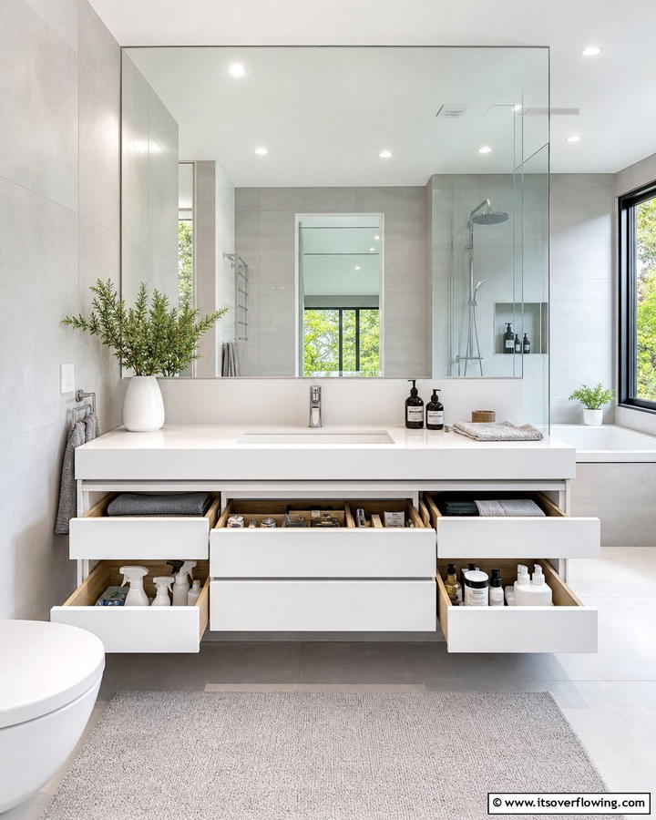 Under Sink Drawers Hidden Utility - 21 Bathroom Organization Ideas for a Clutter-Free Morning Routine
