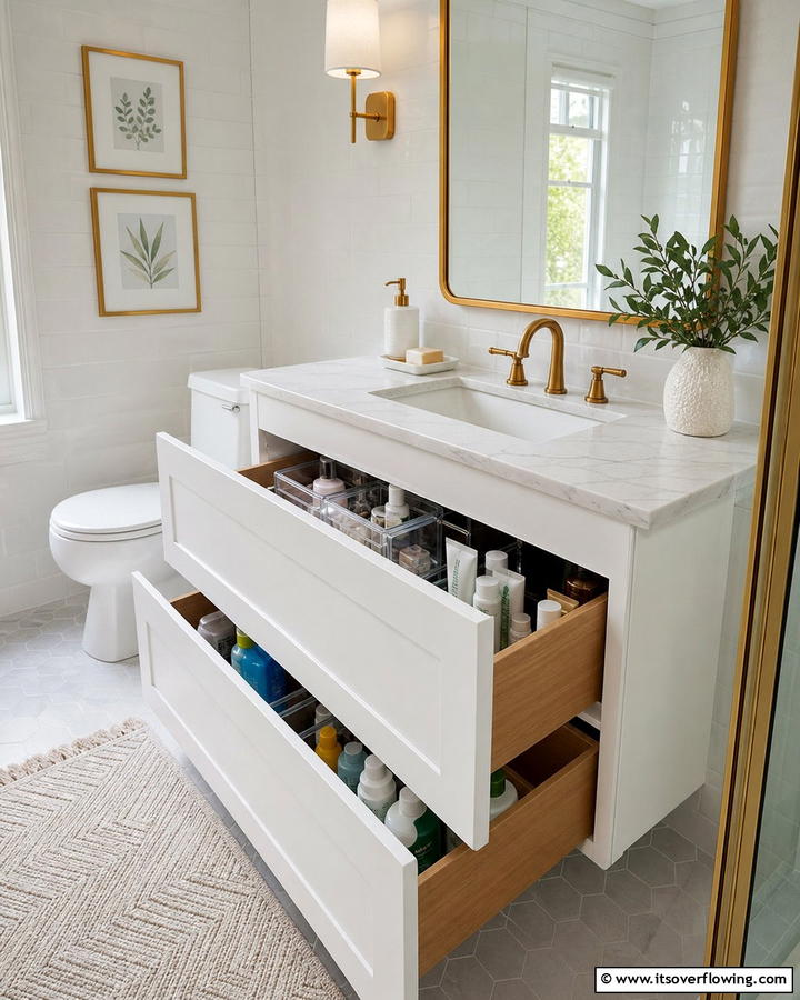 Under Sink Drawers to Maximize Space - 21 Small Bathroom Storage Solutions for Clutter-Free Spaces