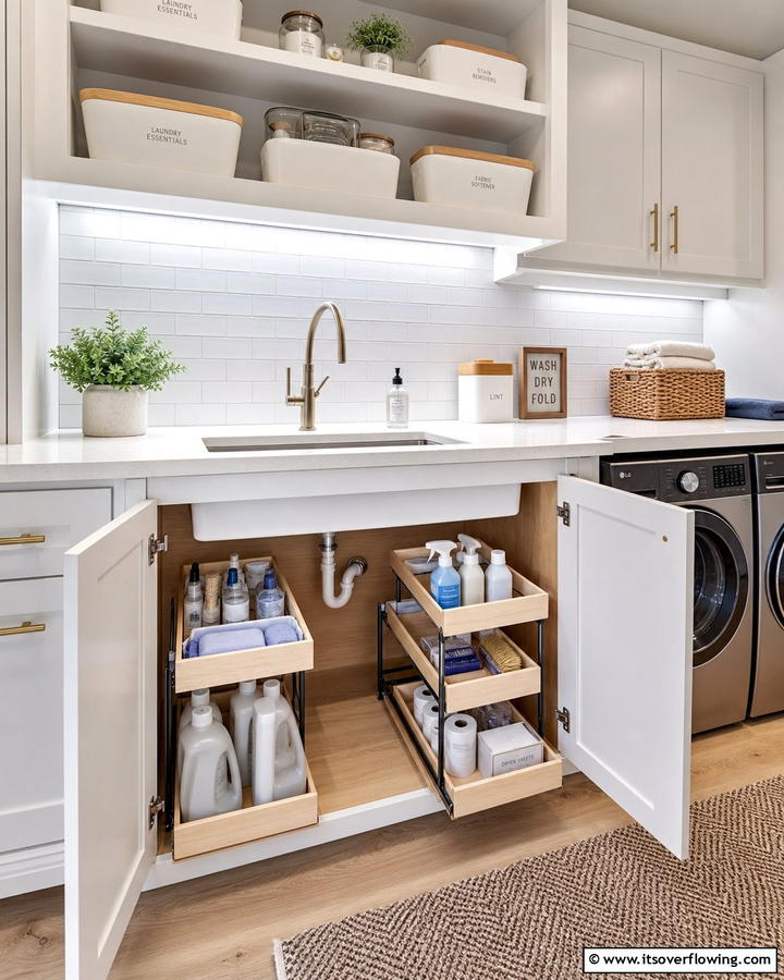 Under Sink Organizer Systems - 21 Laundry Room Storage Ideas for Clutter-Free Efficiency