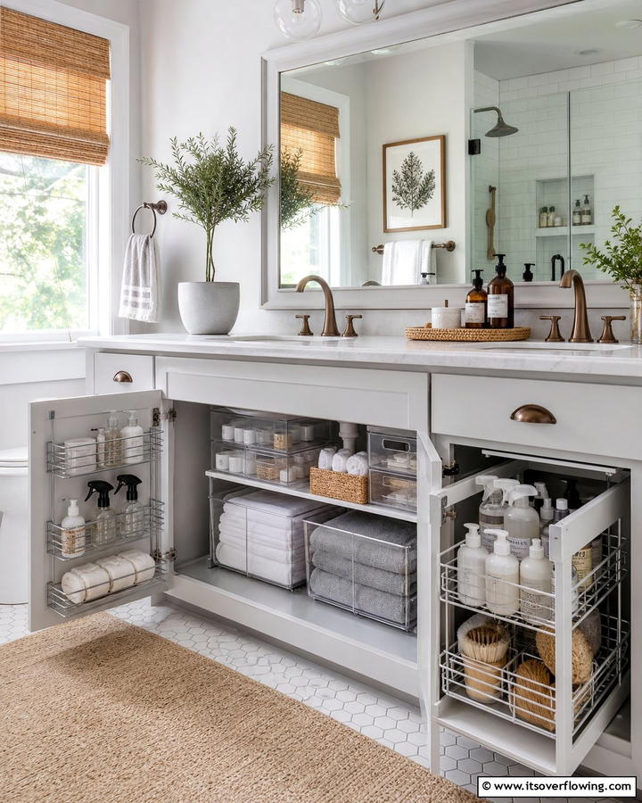 Under Sink Organizers - 21 Clever Bathroom Storage Ideas to Maximize Space and Style