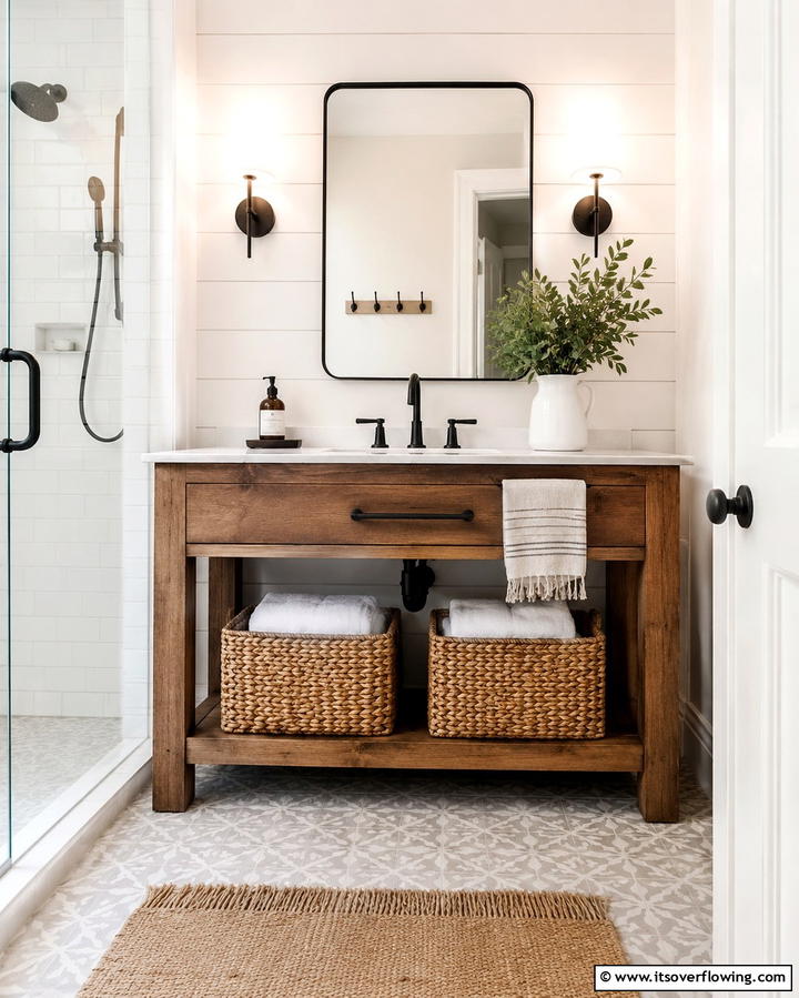 Under Sink Storage Baskets - 25 Small Ensuite Design Ideas for Compact Bathrooms