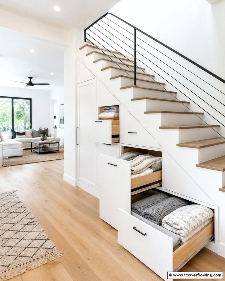 Under Stair Storage - 25 Creative Bedding Storage Ideas for Small Spaces
