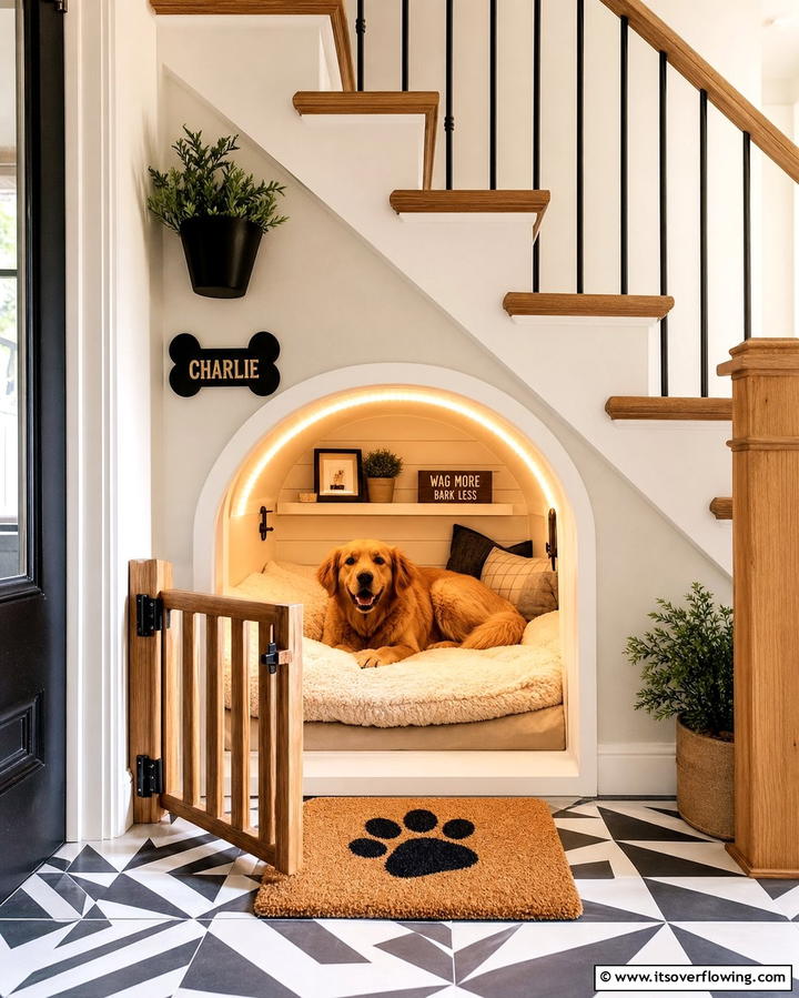 Under Stairs Dog NookOne - 25 Dog Room Ideas for a Pet-Friendly Home