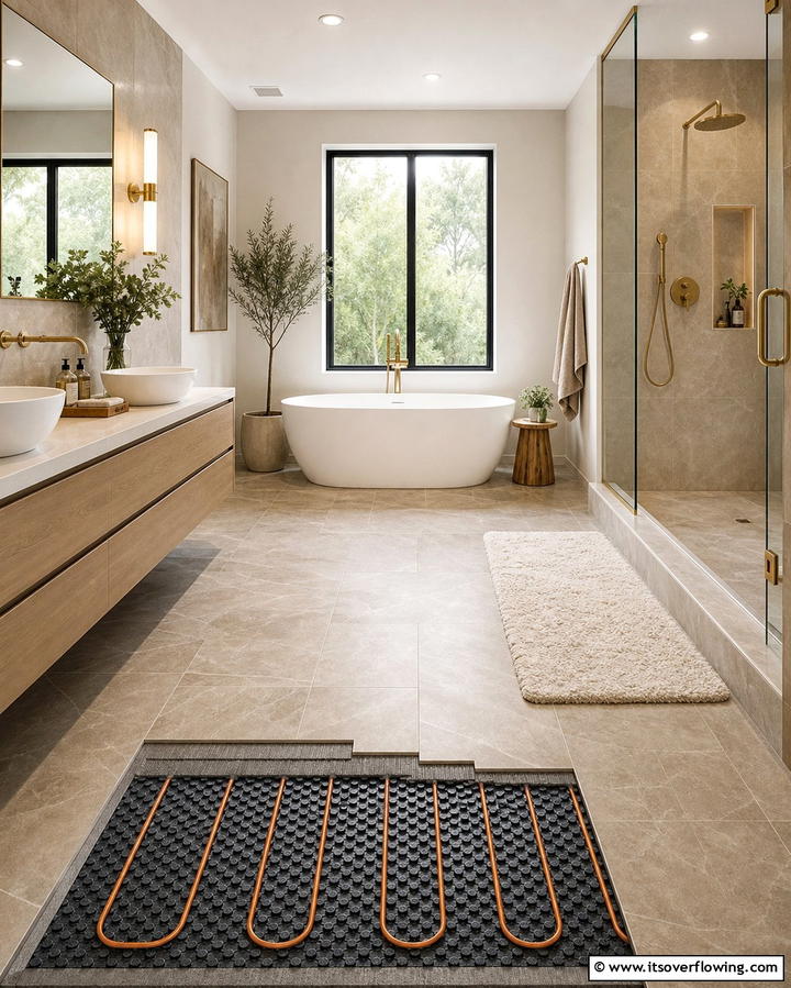 Underfloor Heating for Chilly Mornings - 25 Cozy Bathroom Ideas for a Relaxing Space