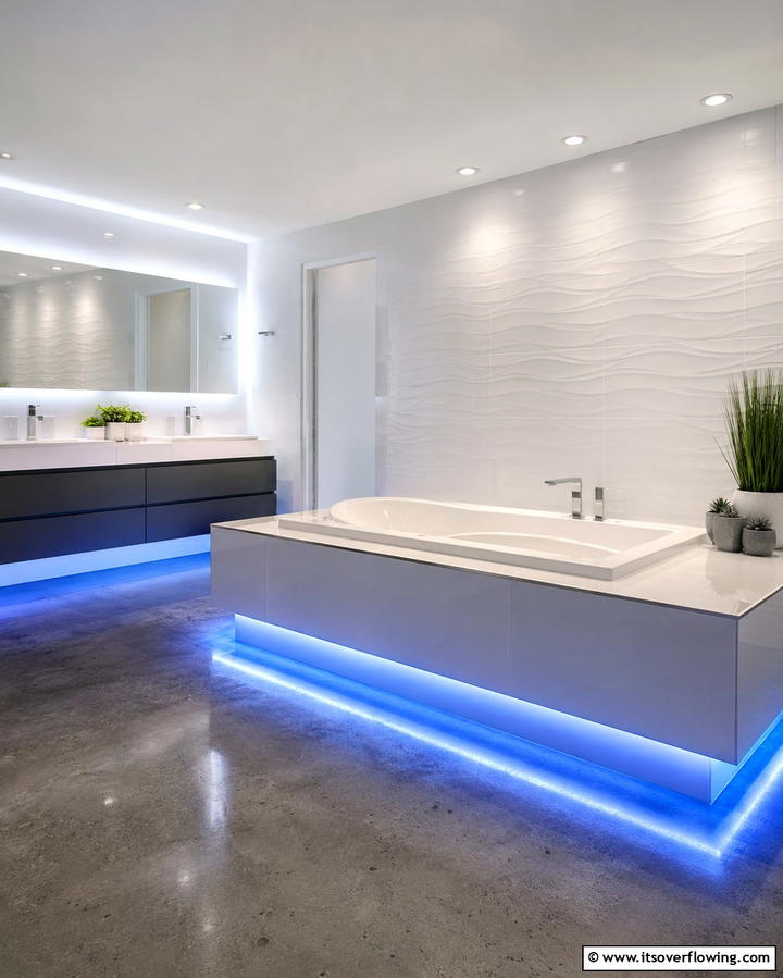 Underlit Tub Surround - 25 Elegant Drop-in Tub Ideas for a Spa-Like Bathroom