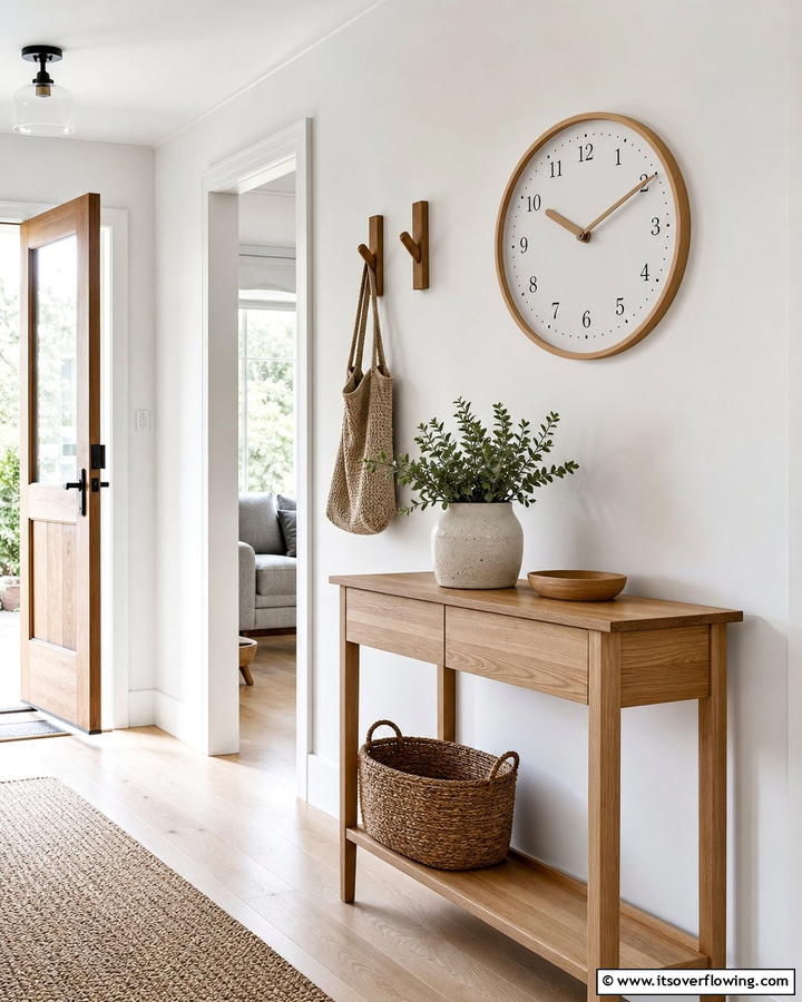 Understated Wall Clocks - 20 Scandinavian Entryway Ideas for a Minimalist Look