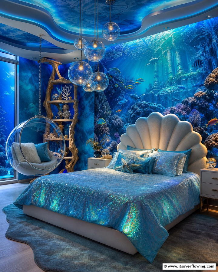 Underwater Atlantis Escape - 25 Fantasy Bedroom Ideas for a Magical Escape