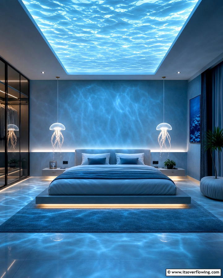 Underwater Lighting EffectsExact - 25 Ocean-themed Bedroom Ideas for a Serene and Relaxing Space