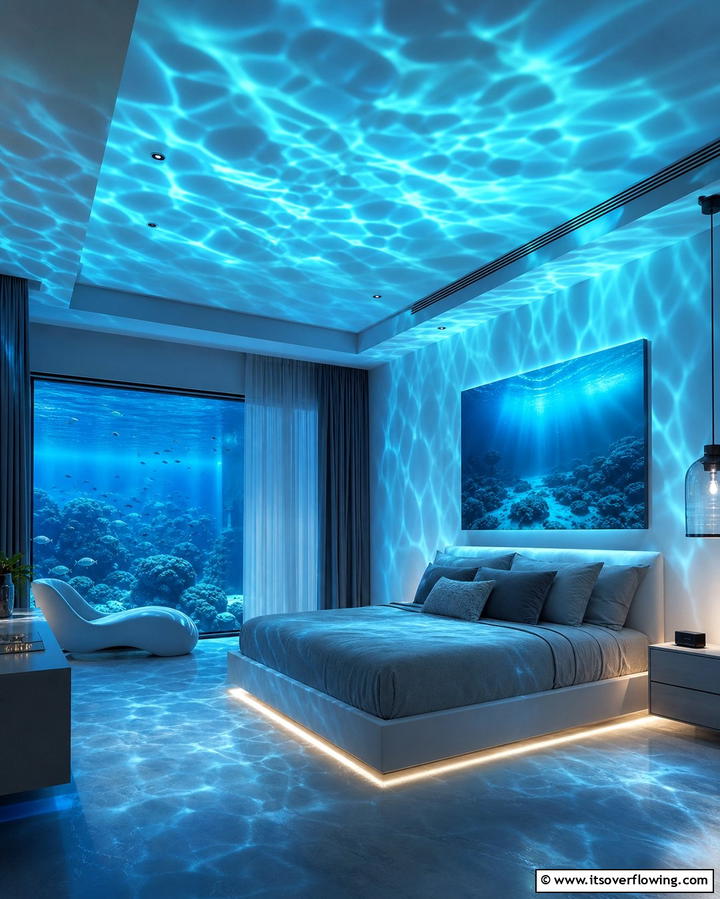 Underwater Lighting EffectsOne - 25 Ocean-themed Bedroom Ideas for a Serene and Relaxing Space