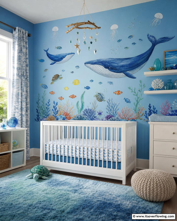 Underwater Themed Wall Decals - 25 Blue Nursery Ideas for a Calming and Serene Baby Room