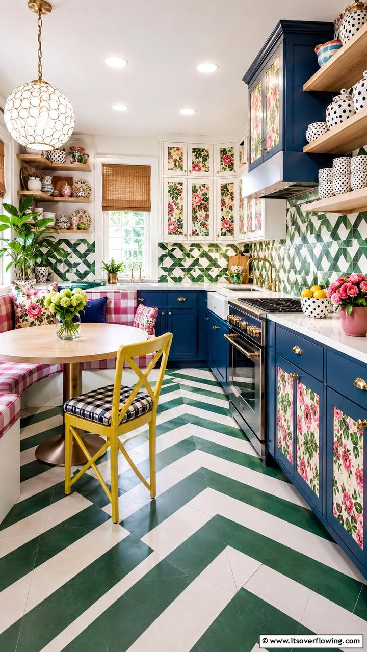 Unexpected Pattern Play - 30 Eclectic Kitchen Ideas for Bold Design Lovers