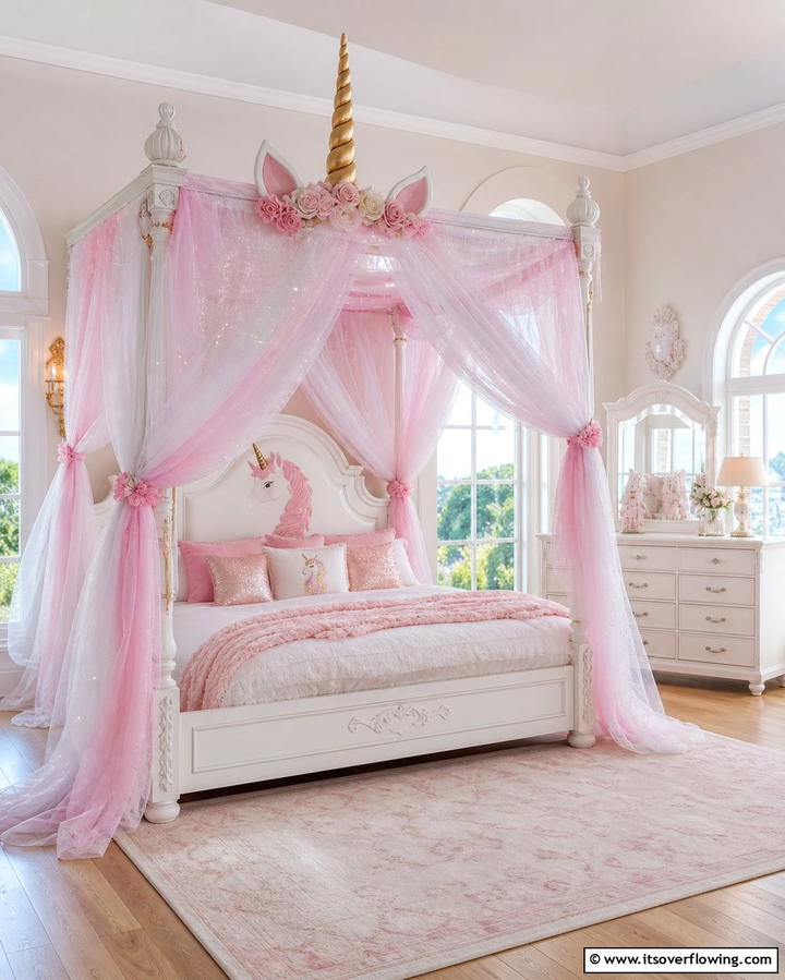 Unicorn Canopy BedExact - 25 Unicorn Bedroom Ideas for a Magical Space