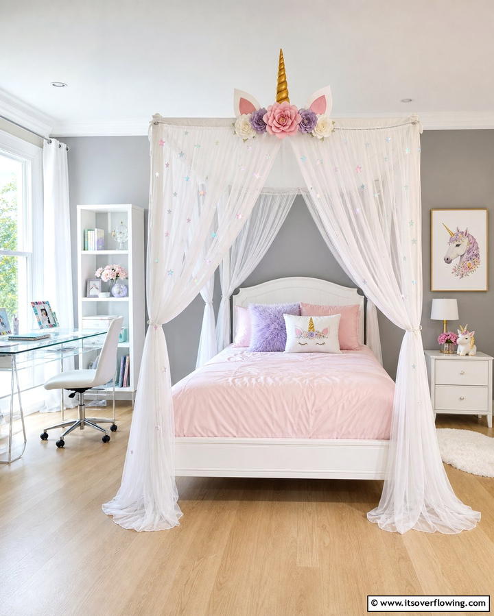 Unicorn Canopy BedOne - 25 Unicorn Bedroom Ideas for a Magical Space