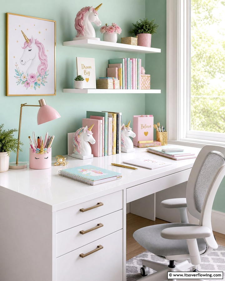 Unicorn Desk Accessories - 25 Unicorn Bedroom Ideas for a Magical Space