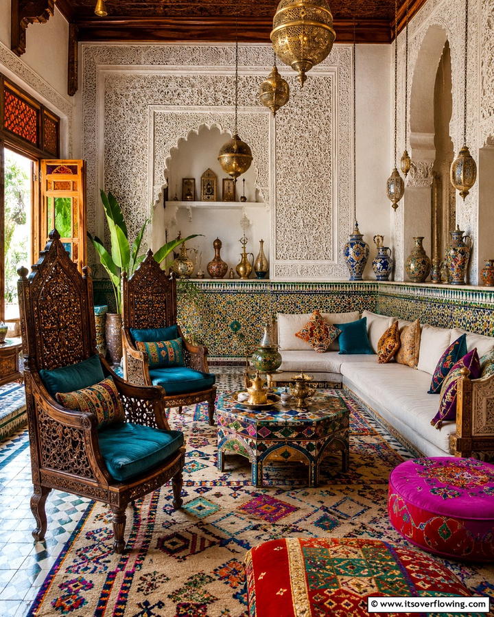 Unique Accent Chairs - 30 Moroccan Living Room Ideas for Exotic Elegance