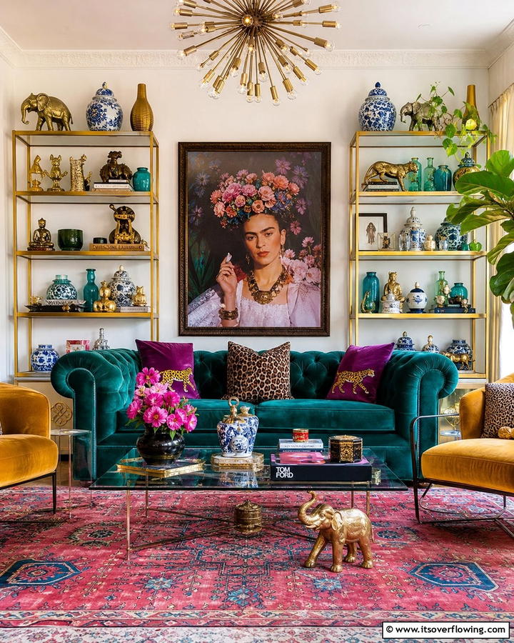 Unique Accessories - 25 Maximalist Living Room Design Ideas for Bold Homes