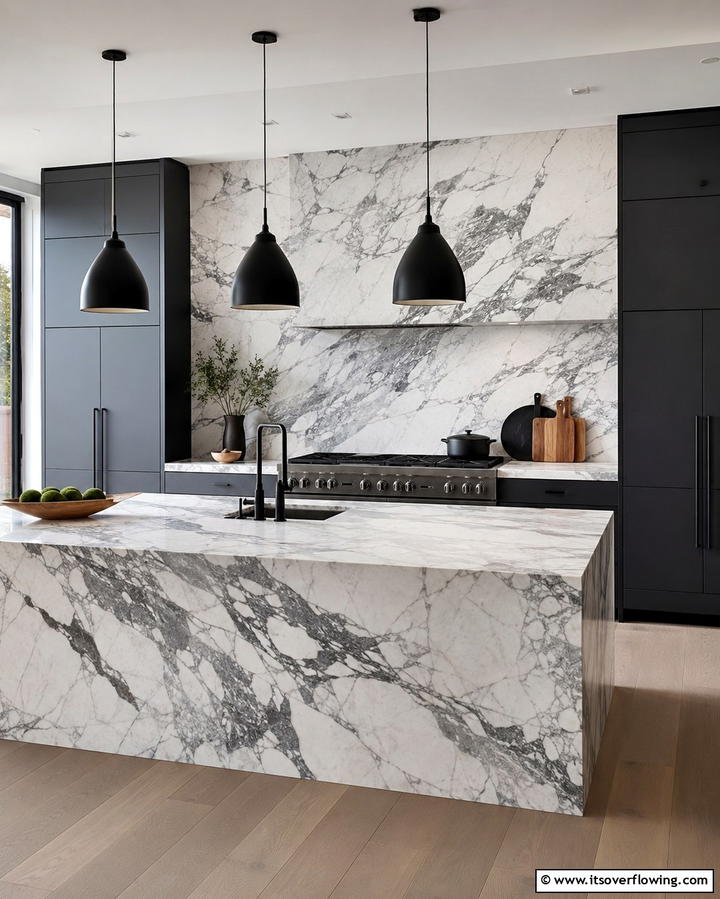 Unique Arabescato Marble Designs - 25 Marble Kitchen Countertops for Elegant Homes