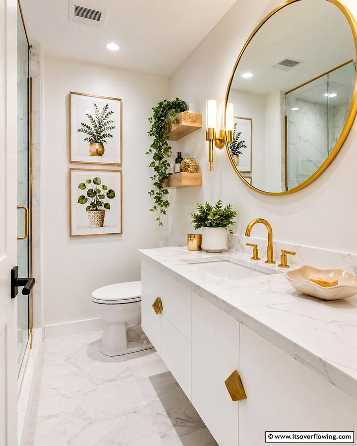 Unique Decorative Accents - 30 Small Master Bathroom Ideas for Efficient Luxury