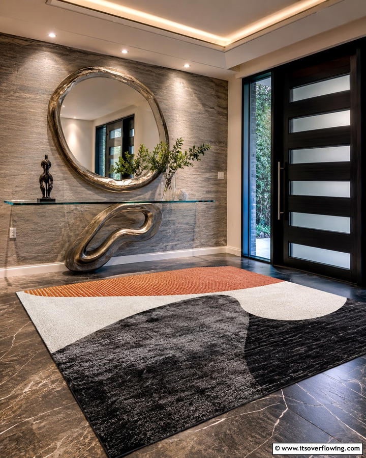 Unique Entryway Focal Point - 30 Welcoming Entryway Rug Designs to Elevate First Impressions