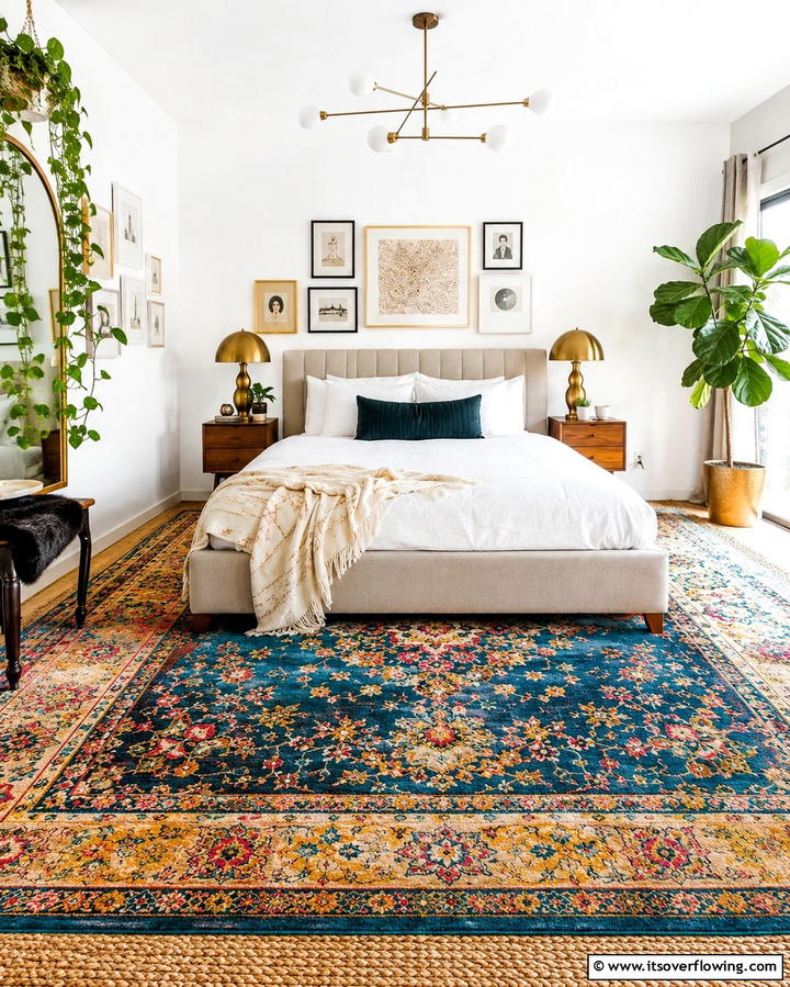 Unique Rugs for Visual Interest - 25 Eclectic Bedroom Ideas to Inspire Your Space
