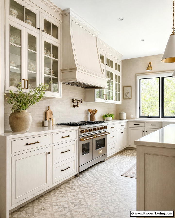 Unique Textures and Finishes - 20 Off-white Kitchen Cabinets Ideas for a Timeless Look